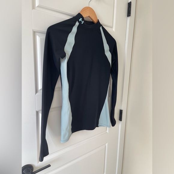 Under Armour Coldgear MockNeck Compression Top | Black/Blue | M - Picture 2 of 8